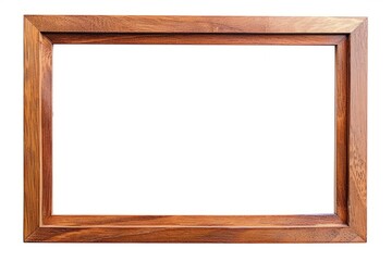 Wall Mural - Large wooden frame isolated on a white background.