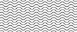 Horizontal wiggly lines pattern. Thin black wavy strips isolated on white background. Parallel squiggly stripes wallpaper. River, sea or ocean texture. Minimalistic graphic print. Vector illustration