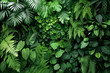 Tropical green leaves background top view in concept nature.