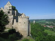 Burg Rudelsburg an der Saale bei Bad Kösen mit Blick zur Burg Saaleck