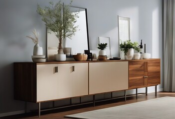 Wall Mural - cabinet interior wooden Modern