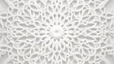 Fototapeta Miasto - indian white background 3d, white abstract frame, chakra element, esoteric symbol
