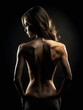 Nude Woman silhouette. Back of Beautiful Naked Body Girl