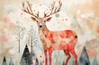abstract christmas deer winter design illustration