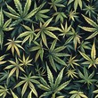 Background of cannabis leaves pattern, AI-generated.