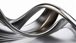 © SolaruS - Abstract fluid metal bent form. Metallic shiny curved wave in motion. Design element steel texture effect.