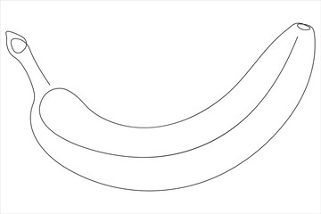 Wall Mural - Vector illustration of banana continuous one line art drawing concept