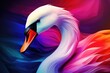 colorful animal swan beautiful multicolored illustration