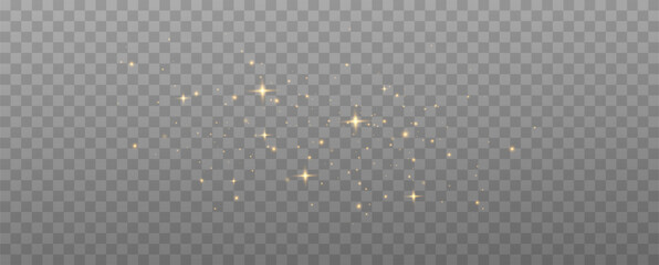 Poster - Golden sequins glow with many lights. Glittering dust. Luxurious background of golden particles.