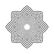 Abstract Decorative Geometric Radial Pattern. Round Design Element. 