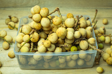 Wall Mural - Langsat or Duku fruit. Lansium parasiticum. Fruits originating from Southeast Asia