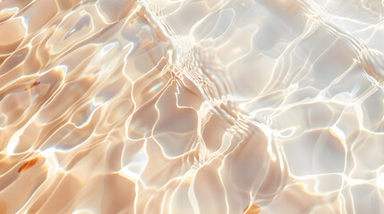 abstract summer banner background transparent beige clear water surface texture with ripples and spl