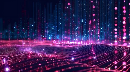 Wall Mural - data sorting. big data analytics stream. information classification.
