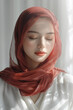 Mujer joven musulmana con velo .