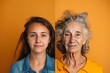 Aging journey in diabetes treatments contrasts with portrait health, integrating laugh lines and anti aging cream in visual aging.