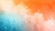Bright orange, white, blue, teal, and granular gradient background with blurred noise texture for a header poster, banner, and landing page