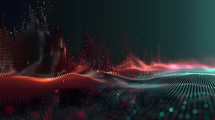 Wall Mural - data sorting flow process. big data stream futuristic infographic. colorful particle wave with bokeh