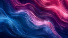 Broad Banner Size, Fuzzy Colours Wave Pattern With Noise Texture, And A Dark Blue, Grainy Gradient Background