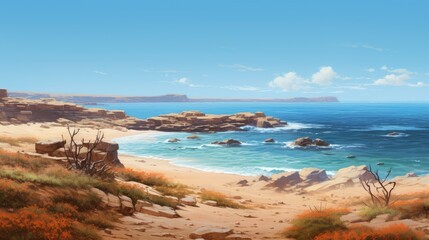 Wall Mural - view of the coast of island