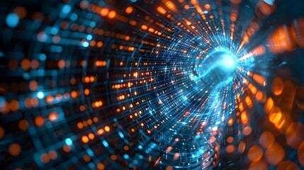 Wall Mural - virtual cyberspace tehcnology background. cyber hud tech. futurisic interface