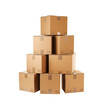 © Anasaiimages - stacked cardboard boxes on a plain transparent background, symbolizing logistics and packaging. Generative AI