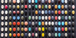 Colorful assortment of pills organized in rows