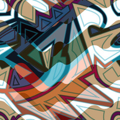 Sticker - Abstract geometric. Seamless pattern