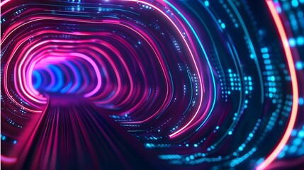 Wall Mural - tunnel data for concept design. information technology. global network connection. network cyber tec
