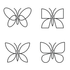 Wall Mural - Set of Butterfly logo. Icon design. Template elements