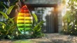© saadulhaq - Energy efficiency rating labels promoting low consumption and efficient products to reduce carbon footprint. Lower CO2 emissions with efficient home and appliances. Green eco-friendly business
