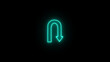 © MD. MUNNA ISLAM - Neon U-Turn Sign. glowing u turn right arrow icon. neon road sign with turn symbol isolated.