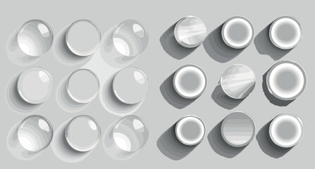 Aufkleber - . Blurry edges shadows on floor, ovals and circles in a circle template.