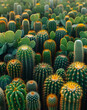 © Gayan - A vibrant collection of various cacti, showcasing different shapes and sizes with sharp spines and rich green hues.