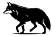 Wolf walking silhouette clip art. Vector illustration