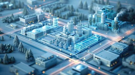 Aufkleber - Application scene diagram of the microgrid in the communication. 3D. Generative AI.