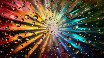 Wall Mural - a dynamic abstract composition where a radial burst of rainbow colors forms an ethereal background f