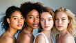 © Karen - Four young women of diverse ethnic backgrounds posing together, showcasing beauty and friendship.