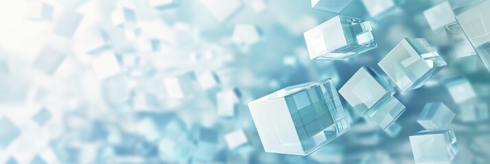 Wall Mural - abstract cubic medical science and digital technology ai generated background