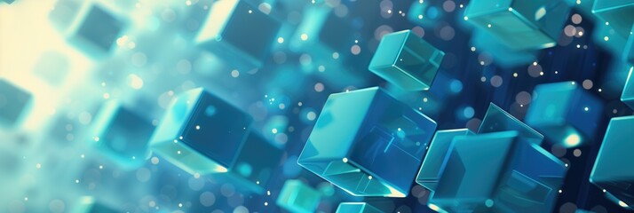 Wall Mural - abstract cubic medical science and digital technology ai generated background