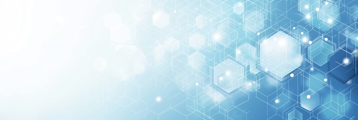 Wall Mural - abstract cubic medical science and digital technology ai generated background