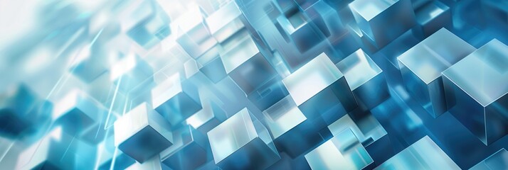 Wall Mural - abstract cubic medical science and digital technology ai generated background