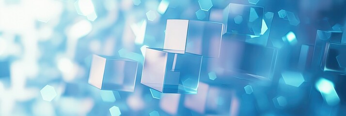Wall Mural - abstract cubic medical science and digital technology ai generated background