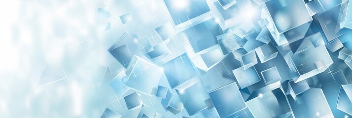 Wall Mural - abstract cubic medical science and digital technology ai generated background