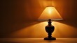 © starush - A lamp with a shade on it is sitting in the dark, AI