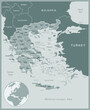 Greece - detailed map with administrative divisions country. Vector illustration