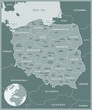 Poland - detailed map with administrative divisions country. Vector illustration