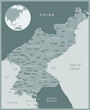 North Korea - detailed map with administrative divisions country. Vector illustration