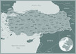 Turkey - detailed map with administrative divisions country. Vector illustration