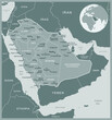 Saudi Arabia - detailed map with administrative divisions country. Vector illustration