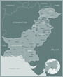 Pakistan - detailed map with administrative divisions country. Vector illustration